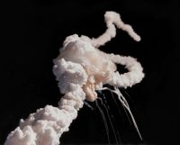 Tragedy On January 28, 1986, the Space Shuttle Challenger and her seven-member crew were lost when a ruptured O-ring in the right Solid Rocket Booster caused an explosion soon after launch space,grey,challenger disaster