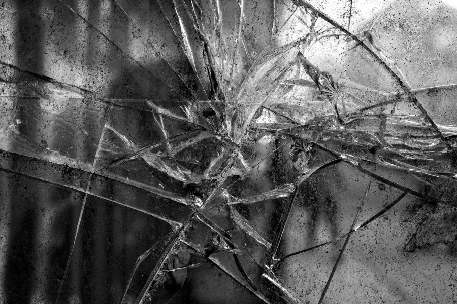 Keyword Burglary cracked windows glass window,abandoned,illustration