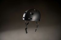 Helmet Scooter Black freestyle BMX and skateboarding helmet product photo, front view 