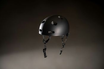 Helmet Scooter Black freestyle BMX and skateboarding helmet product photo, front view