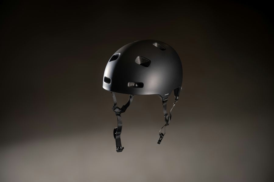 Helmet Scooter Black freestyle BMX and skateboarding helmet product photo, front view 