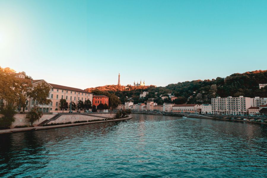Lyon summer Lyon River & Castle 