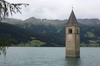 Drowned drowned city in Italy bozen,reschensee,graun im vinschgau