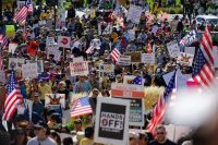 Protest march No Kings protest in Salt Lake City, Utah 