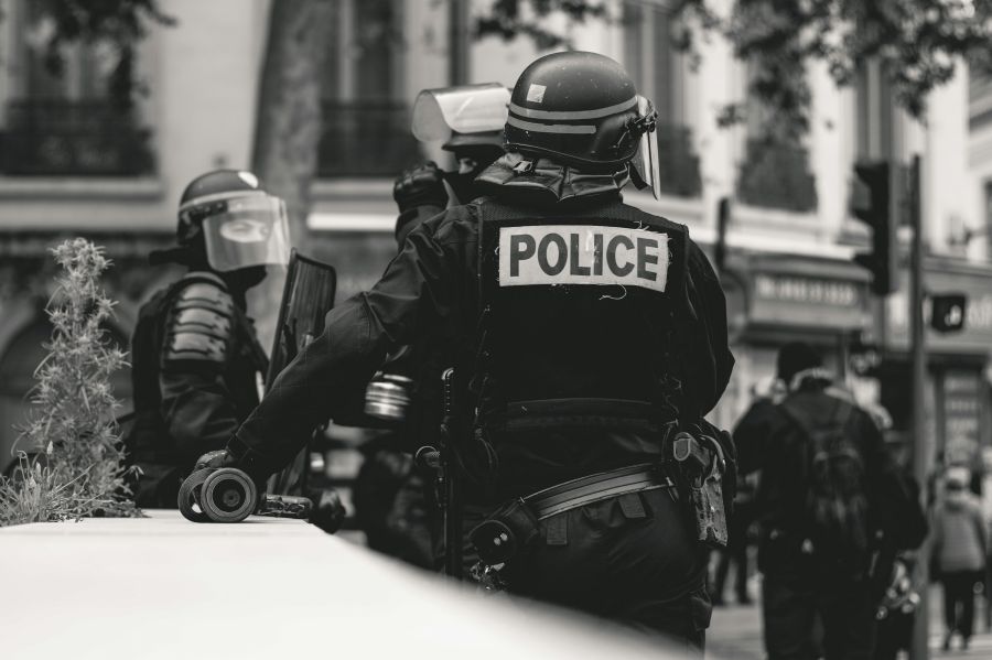 Lyon Festivities High police presence in Lyon, France, during the 25th weekend of the yellow vests movement.

Police violence is at its highest since the 1950s. There is an extensive use of tear gas, sting-ball grenades and the LBDs (