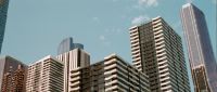 Skyline Building Highrise apartments in Melbourne CBD 