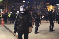 Lyon private During yellow vests protests massive police presence is seen in the city.

Police violence is at its highest since 1968. As of now, 23 persons have lost an eye (https://pbs.twimg.com/media/D41GrQrX4AAMCB6.jpg:large). Recently an independant journalist, got arrested (https://twitter.com/GaspardGlanz).
Violence continues, even though Amnesty International and the UN condemned the use of excessive force against protesters (https://www.amnesty.org/en/latest/news/2018/12/police-must-end-use-of-exc police,france,lyon