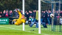 Soccer match Goal keeper flying soccer,football,ball