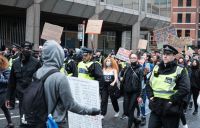 Protesters demonstration London Black Lives Matter Peaceful Protest from Vauxhall to Westminster. empathy,racial empathy,pimlico