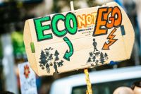 Activists ECO NOT EGO. Global climate change strike - No Planet B - 09-20-2019 global climate mobilisation,environment,science