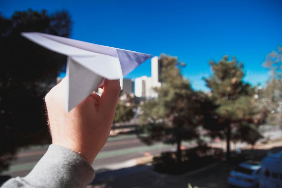 Street Transformation fly away.... far away folding,paper airplane,clear skies