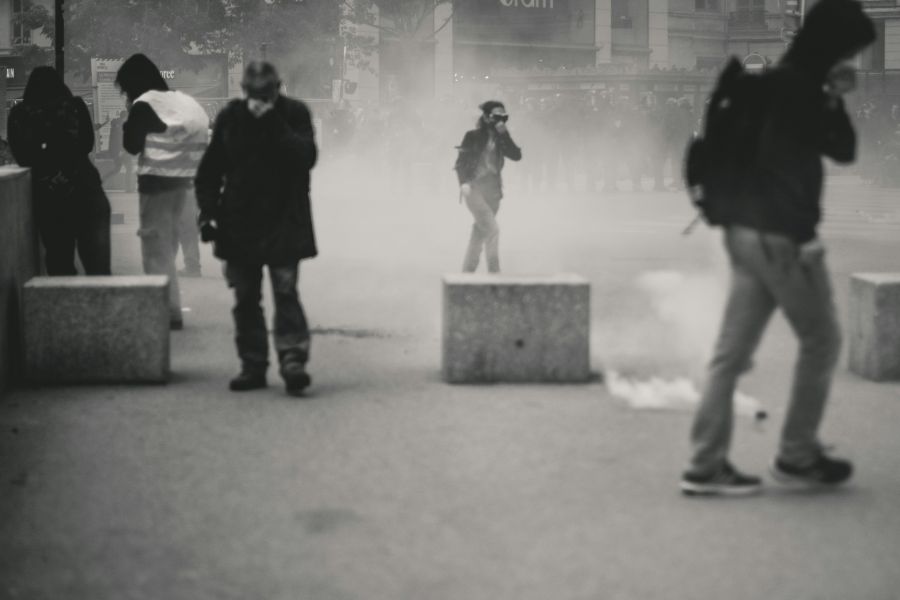 Weather Lyon Police fires tear gas at Yellow Vest demonstrators during the 25th weekend of protests in the streets of Lyon, France.

Police violence is at its highest since the 1950s. There is an extensive use of tear gas, sting-ball grenades and LBDs (