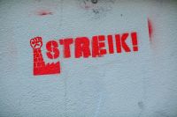 Strike STREIK! – STRIKE – labor union fight for employee & fair payment deutschland,regensburg,red