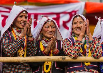 Festival Culture Nepali Womens in Traditional Attire at Darchula Mela