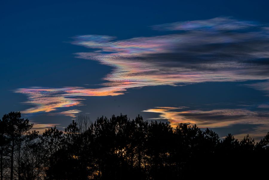 Clouds Rain Iridescent clouds just before sunset.  dusk,meteorological,cumulus