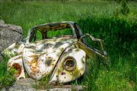 Gunshots Gunfire Forgotten bug car,volkswagen bug,old