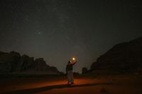 night walking The remote NEOM desert environment sets the scene for spectacular stargazing, Hisma Desert – NEOM, Saudi Arabia. wallpaper,scenic,scenery