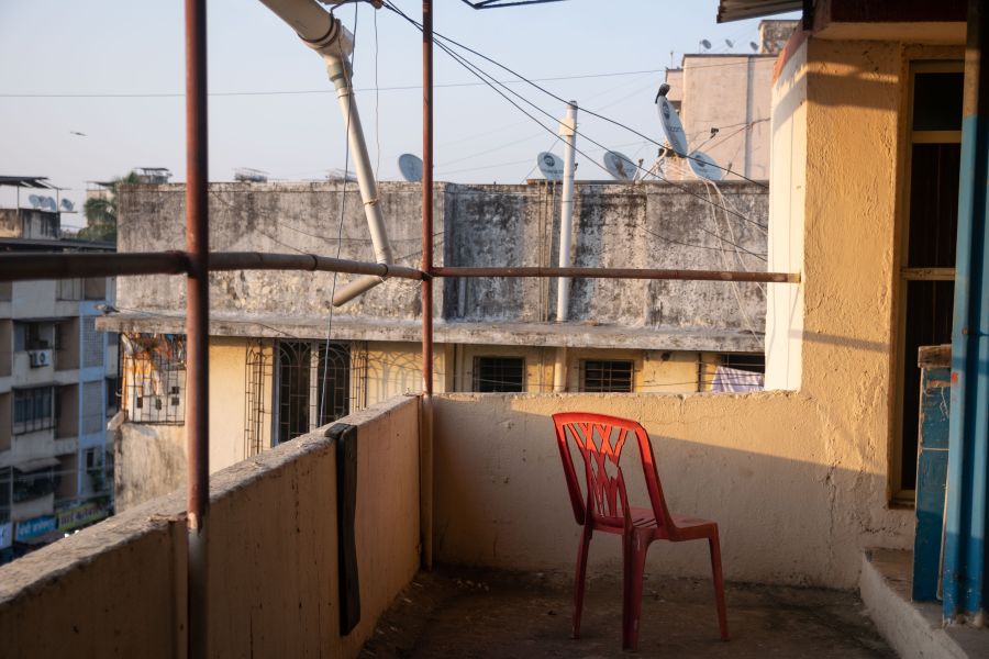 Disappearance Missing AWOL.
A lonely chair looking in to a tight city scape.
Virar, Maharashtra, india virar,india,maharashtra
