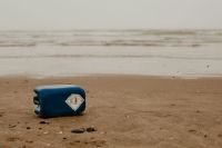 Garbage litter Washed up toxic litter on a beautiful beach. pollution,beach litter,litter