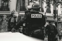 Police Marseille High police presence in Lyon, France, during the 25th weekend of the yellow vests movement.

Police violence is at its highest since the 1950s. There is an extensive use of tear gas, sting-ball grenades and the LBDs (