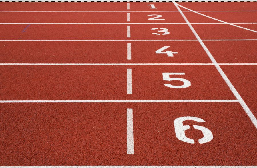 Sport athletics Starting line on a track sport,red,running