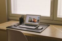 Covid long apple laptop on a desk desk,work,laptop