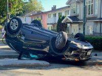 accident justice Car crash rollover accident in Vancouver Canada 
