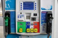 Gas prices Filling up. March 17, 2022 - Holden, Maine. 