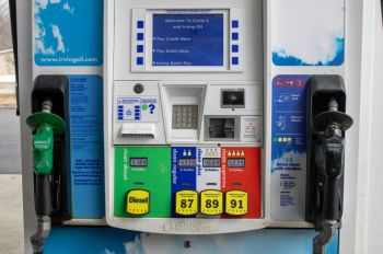 Gas prices Filling up. March 17, 2022 - Holden, Maine.