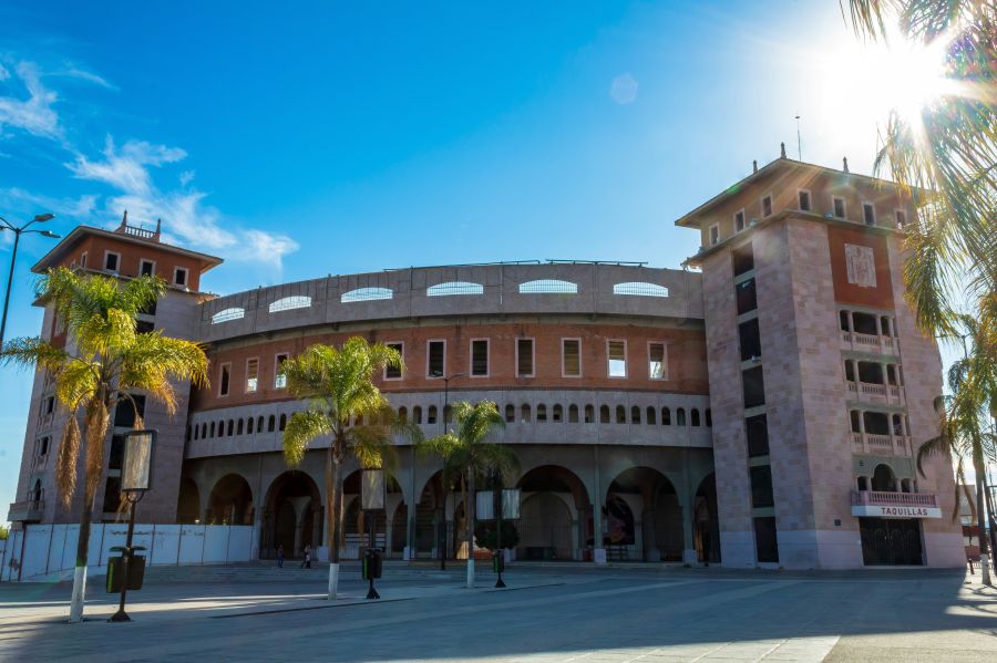 Bullfighting Arena Bullring for public bullfighting in the National Fair of st. Mark, in Aguascalientes, Mexico. An important place in the most significant fair in Mexico. "Plaza Monumental". 