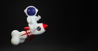 Vector illustration Cute Astronaut Ride a Rocket astronaut,space,astronomy