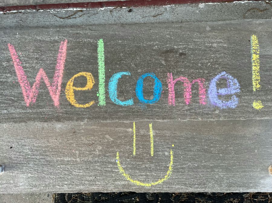Welcome Day Welcome written with chalk 