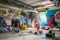Art studio Art studio with wall graffiti 