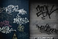 Nazi tags Painted wall graffiti,urban,street