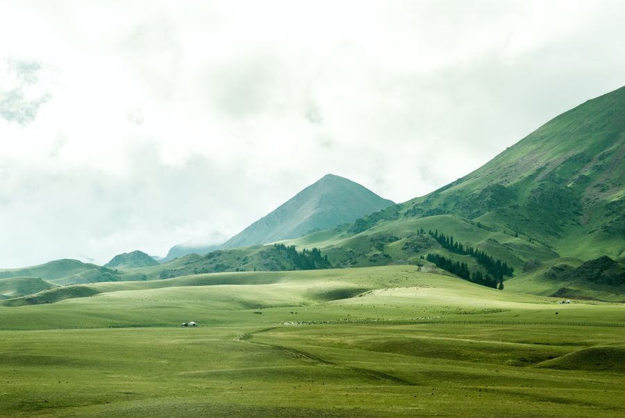 Greenery Pastures at the foot of a mountain green,nature,landscape