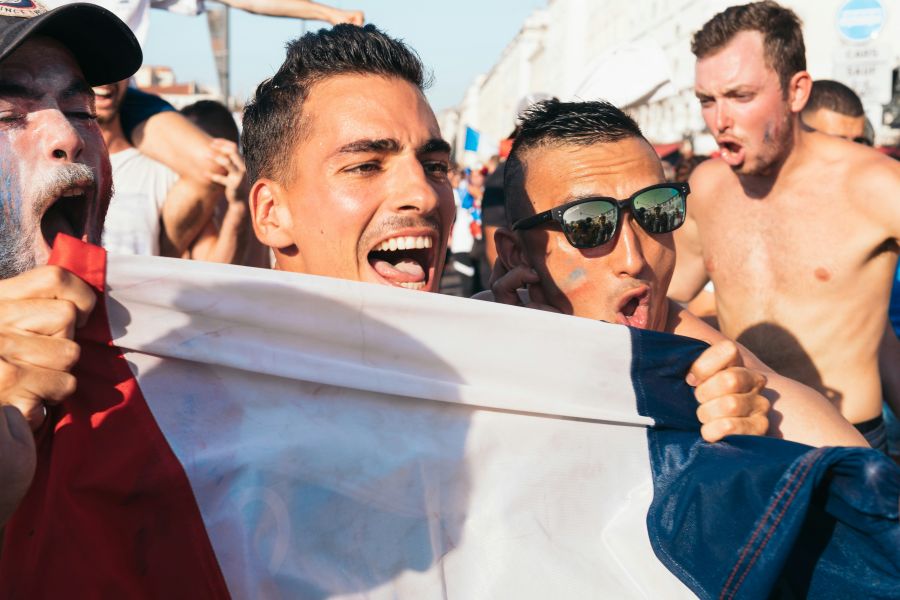 Victory OR People Partying after France wins FIFA World Cup france,cheering,old port of marseille