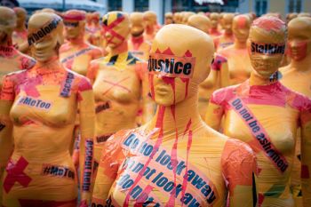 Violence Justice (In)Justice - November 25 is the international day against domestic violence. This photo was taken in Bonn, displaying the work of an artist.