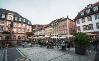 city square City square in Heidelberg, Germany with traditional architecture 