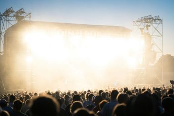 Summer festival Lights on stage during a festival saint-denis-de-gastines,france,crowd