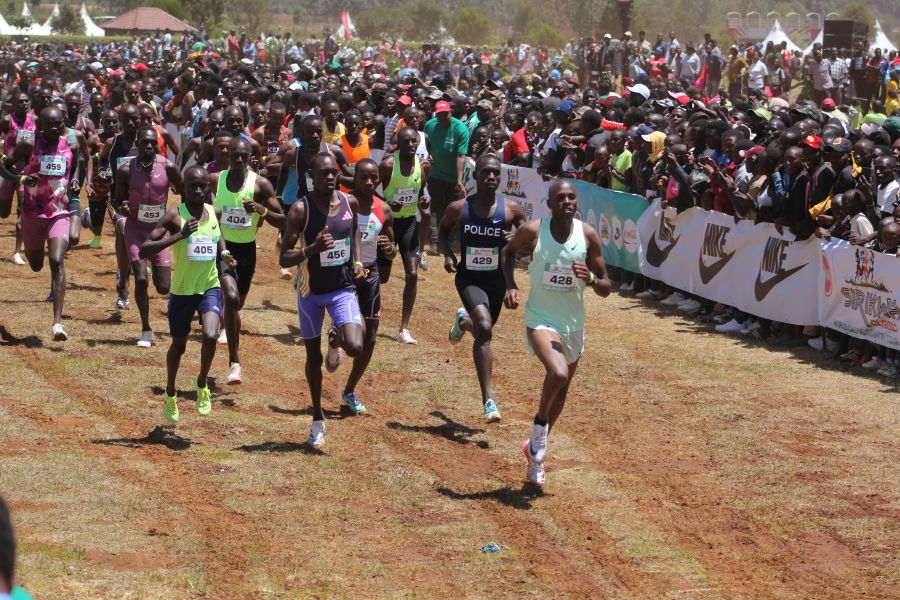 Police running  
