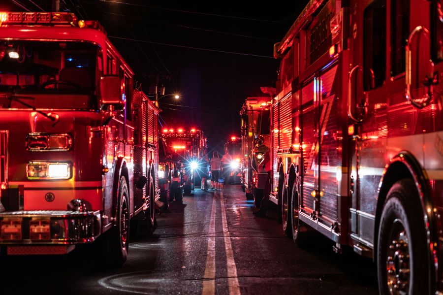 Firefighter Service Sun Prairie lost it’s volunteer fire captain during an accidental explosion. I took this photo during the procession that took place to honor our fallen firefighter. 