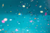 Celebration Colorful confetti falling down with a teal background texture,background,birthday