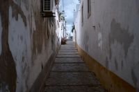 Pedestrian hit Old Tavira street,pedestrian,mediterranean