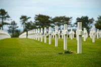 tribute American cemetery visit in Normandy, France. A tribute to american soldiers fallen during WW2. 