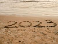 Vacation Calendar Writing 2023 on sand beach nature,vacation,calendar