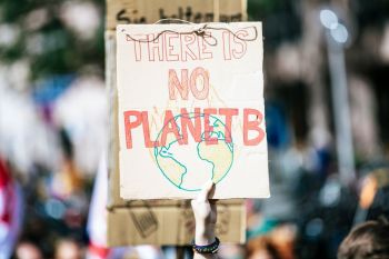 Eco protest THERE IS NO PLANET B. Global climate change protest demonstration strike - No Planet B - 09-20-2019