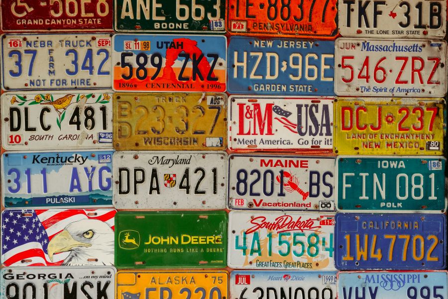license plates  
