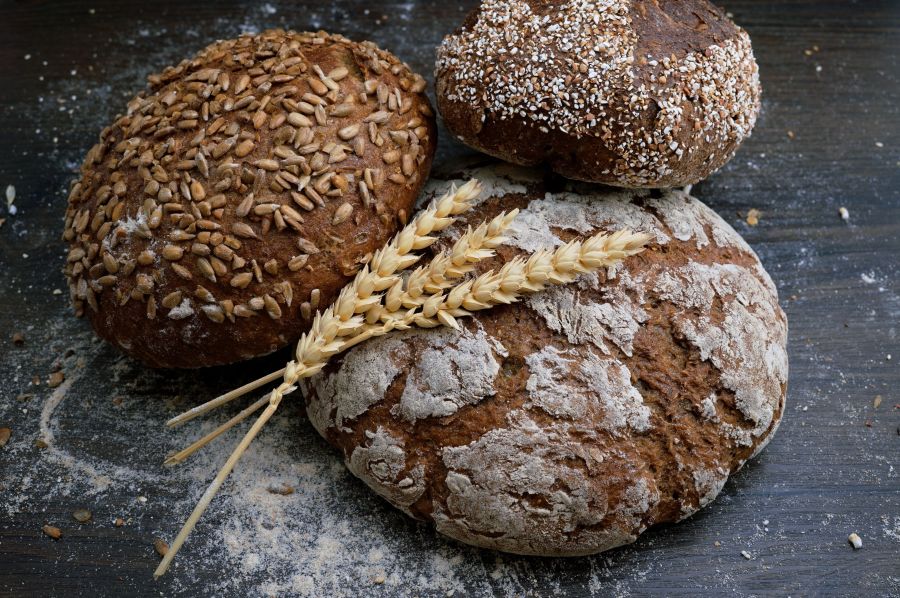 Baking bread Here you can see the crispy, wonderful smelling Franziskaner-loaf and rye whole-grain tin loaf all baked by Franziskaner bakery in Bozen (Italy) bread,food,bakery