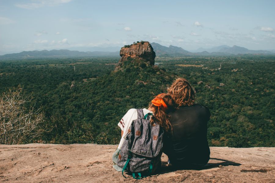 Travelers Travelling with your partner can have its ups and downs, and sometimes it can be tough to get a lot of lovely shots together! I love this image of us together; I set it up using manual adjustments on the camera, and a stranger kindly pointed and shot for me as we looked out to the famous Sigiriya Rock in Sri Lanka because I only have a small gorilla tripod. This is definitely an up moment, I loved just gazing together with my partner out at Sigiriya after hiking and scrambling to the top of near couple,hippy,hippies