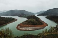 Rainy weather  grey,kardzhali dam,bulgaria